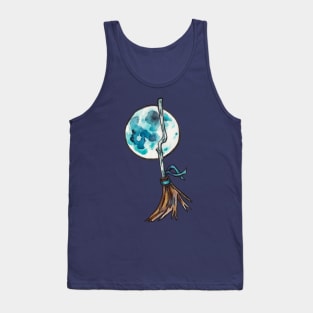 Blue Moon Witch's Broom Tank Top